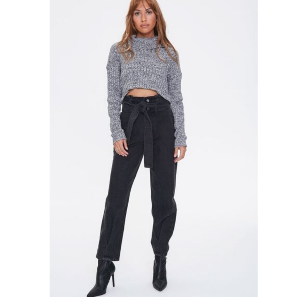 Forever 21 Paperbag Tie-Waist Jeans